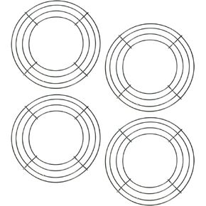 UND 8 Inch Wire Wreath Frame Metal Round Wreath Form Making Rings Green for Christmas New Year Party Home Decoration DIY Macrame Floral Crafts Pack of 4,8 inch, 4 pack