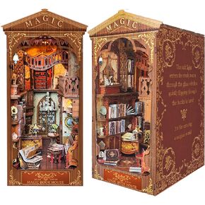 مجموعة أدوات كتاب DIY، كتاب DIY Dollhouse Booknook، كتاب سحري، نهايات كتب ألغاز خشبية ثلاثية الأبعاد، مجموعات مصغرة لزوايا الكتب مع ضوء LED للبالغين (SQ06) in Kuwait