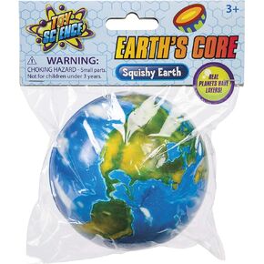 Toysmith Toy Science Squishy Earth Ball with Earth Core Layers - Planet Earth Stress Ball, Therapeutic Educational Balls, Earth’s Core Squeeze Ball