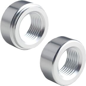DEWHEL Pair 3/8" NPT Pipe Thread Aluminum Weld On Fitting Bung (Silver)