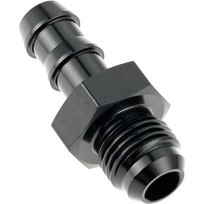 6AN Male Flare to 3/8“ Hose Barb Straight Fitting Adapter, Aluminum Black Straight Swivel Hose Fitting Fuel Line Adapter on Barbed Pipe Connector Work for Fitting Fuel Line