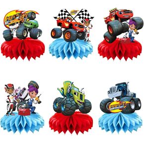 6 قطع من قطعة مركزية للطاولة على شكل قرص العسل من Blaze and the Monster Machines، لوازم الحفلات التي تحمل طابع Blaze، وBlaze and the Monster Machines لتزيين سطح المكتب لحفلات أعياد الميلاد للأطفال in Kuwait
