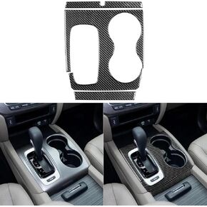 Car Center Console Cover Trim Carbon Fiber Interior Accessories Compatible with Honda Ridgeline 2017 2018 2019 / Pilot 2016-2020 Black (Gear Shift Panel)