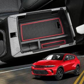 YEE PIN for Dodge Hornet Center Console Organizer Dodge Hornet GT Middle Console Organizer Hornet GT Plus Console Tray Storage for 2023 2024 Dodge Hornet Accessories GT GT Plus R/T R/T Plus Red