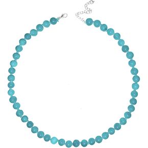 Natural Stone Beaded Necklace for Women Colorful Beads Choker Necklace Handmade Necklace 14K Gold Plated Circular Buckle Surfer Beach Necklace Summer Jewelry Gift for Women Girls