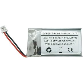 240mAh 3.7V Battery Compatible with Mite l 6863i, 6865, 6865i, 6867i, 6869, 6869i, 6900, 6905, 6910, 6920, 6930, 6940, 6970 Wireless Headset, Mite l 50005711, 50006764