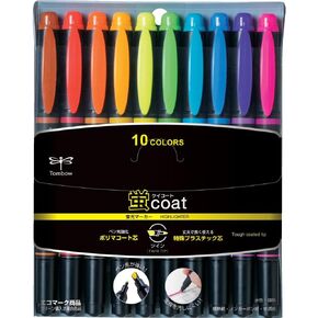 Tombow Kay Coat Double-Sided Fluorescent Highlighter Pen - 10 Color Set