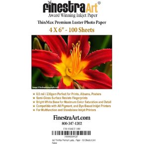 4" X 6" ThinMax Premium Luster Inkjet Photo Paper - 100 Sheets