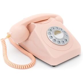 GPO Retro GPO746DPBPN 746 Desktop Push Button Telephone - Carnation Pink