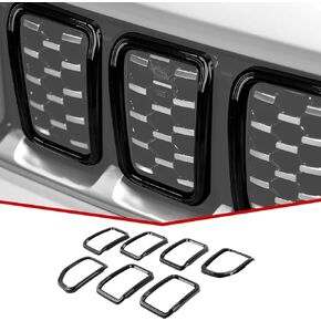JeCar Front Grille Insert Grill Trim Covers Exterior Accessories Compatible with Jeep Grand Cherokee 2021-2023, Black