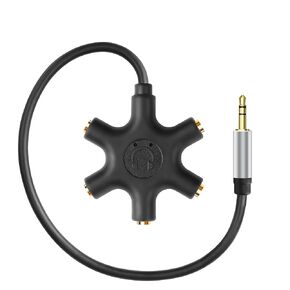 GINTOOYUN USB A/C Male to 5-Port 3.5mm Female Headphone Audio Splitter 5 Jack 3.5mm Stereo Music Sharer 1 Male and 5 Female Splitter Phone Computer Jack Separato (with USB)