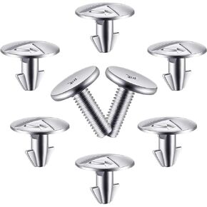 14 Pack Car Engine Cover Pin Accessories, Durable Metal Vehicle Fastener Replacement Parts, Installation Tool #OEM 90674-TY2-A01 90105-TBA-A00 Compatible with Honda Accord Civic CR-V (Silver)