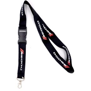 Au-TOMOTIVE GOLD, INC. Official Licensed Compatible with Dodge Stripe on Black Universal Lanyard Key Chain