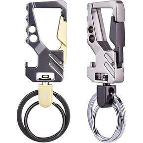 2 Pcs Car Key Chains For Car Keys Bottle Opener Keychain For Men Key Rings Retractable Keychain Accessories Cool Keychains Carabiner Tactical Keychain Edc Keychain Clip Key Ring Holder