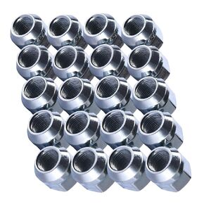 Bolt Dropper 1/2"-20 Open End Lug Nuts with Cone Seat (Set of 24), 3/4" 19mm Hex Chrome Plated Wheel Lug Nuts - m12x1.5 Lug Nuts - 7 Spline Lug Nut Key Compatible with Dodge Dakota, Jeep Wrangler