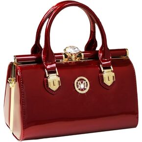 Genuine Leather Women's Top Handle Satchel Crossbody Handbags Evening Bag Purses Small Hard Shoulder Bags