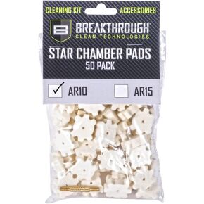 Breakthrough Clean Technologies AR-10 Chamber Star Pads, 8-32 Threads (Male/Male) Adapter, 50-Pack