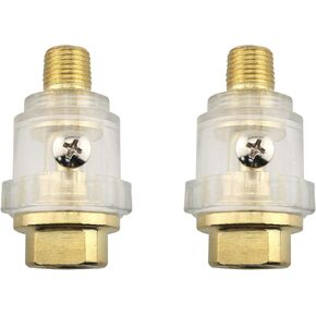 CHENJIN 2PCS Mini Automatic Grease Filler 1/4 NPT Air Compressor Oil Lubricator Iron Plated Copper Pneumatic Tools Internal Parts with Screws