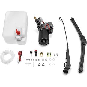 WSays Windshield Wiper Washer Pump Kit 12V Electric Compatible with Polaris RZR Ranger Can-Am Defender Marverick Commander Honda Pioneer Talon Kawasaki Mule Teryx