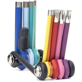 Kikkerland CD120 Rainbow Compact Multi Tool Multi Tool - 7 Tools in 1