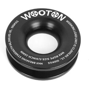WOOTON Snatch Recovery Ring 66,000 lbs Aluminum,Snatch Block Ring Pulley for Soft Shackle ATV UTV SUV Truck Off-Road Vehicle Towing Rcovery (Red)