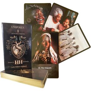 Honey's Holistics Unspoken Oracle Card Deck - 40 Card Messages from Spirit Guides with Guidebook - Intuition, Self-Love, Clarity, Black Culture, Angels, Heart, Third Eye, and Crown Chakra