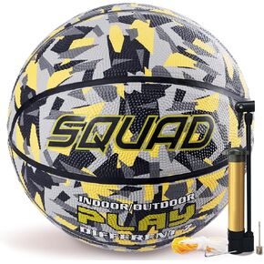 SQUAD Colored Camo Outdoor Basketball - High-Performance Rubber Basketball, Official Regulation Size 7 (29.5''), Includes Pump and Mesh Bag in Kuwait