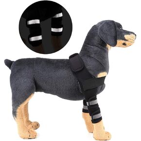 SELMAI Reflective Dog Shoulder Brace Front Leg Brace Canine Elbow Protector Extra Supportive Joint Wrap Arthritis Loss of Stability Helps Wounds Healing Prevents Injuries Sprains Black S
