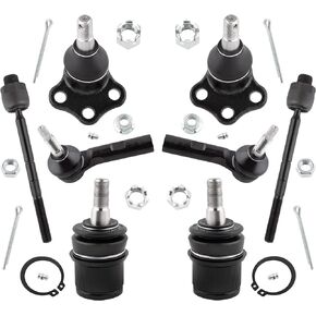 BOXI 8pcs Front Upper Lower Ball Joints Inner Outer Tie Rods Kit for Dodge Dakota 2000 2001 2002 2003 2004 4WD / Durango 2000 2001 2002 2003 4WD / K7395 K7392 ES3572 ES3573 EV432