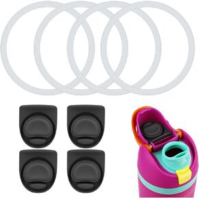 8pcs Bottle Seal Ring & Replacement Stopper for Owala FreeSip, Silicone O Ring Water Bottle Top Lid Parts for Owala Free Sip 19oz 24oz 32oz 40oz, Cap Mouth Plug Gasket Accessories, BPA-Free
