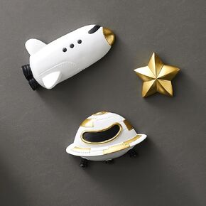 4Pcs Outer Space Planets Wall Decor Boys Room Decor, Modern Wall Sculptures Planet Space Decorations for Kids Room Decor, 3D Outer Space Theme Bedroom Wall Decor for Nursery Decor Christmas Gift