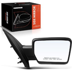 A-Premium Passenger Side Manual Door Mirror - Compatible with Ford F-150 F150 2004 2005 2006 2007 2008 - Non-Heated Manual Folding Textured Black Outside Rear View Mirror