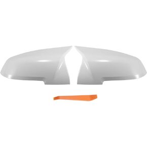 X AUTOHAUX 1 Pair Car Rear View Driver Passenger Side Mirror Cover Cap Replacement White for BMW F20 F22 F23 F30 F31 F32 F33 F36 F87 M2 X1 E84 Mirror Guard Covers