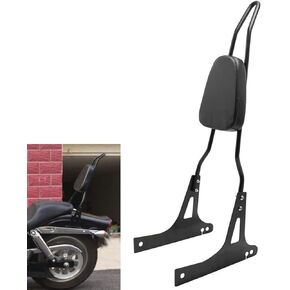 Passenger Sissy Bar Rear Backrest Pad for Harley Dyna Street Bob FXD FXDB FXDC FXDL Wide Glide Low Rider, Black