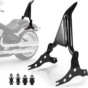psler [New Generation] 22" Sissy Bar, Detachable Passenger Backrest Rear Pad for Fat Boy FLFBS 2018-2023 and for Breakout 2013-2023（Black）