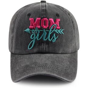 Mom Hat for Women Mama, Funny Adjustable Washed Cotton Embroidered Mom Gifts Baseball Cap