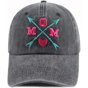 Mom Hat for Women Mama, Funny Adjustable Washed Cotton Embroidered Mom Gifts Baseball Cap