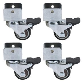 Swivel Caster Wheel with Brakes 1.5" U-Shape Caster Wheels for Furniture Heavy Duty Furniture Wheels 360 Degree Plate Swivel Caster Wheels(Pack of 4)