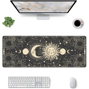 Beach Palm Mouse Pad Stitched Edge XL Large Mousepad 31.5" X 12" Rubber Base Non Slip Desk Mat for Laptop Pc Computer Gaming