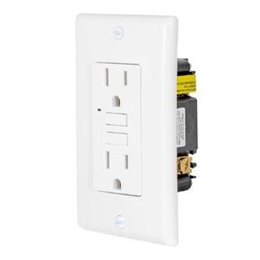 Eastman Ground Fault Circuit Interrupter, 15 Amps 125 Volts, Ivory, 62168