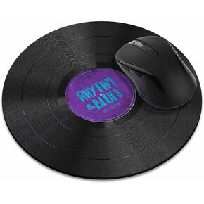 WIRESTER Non-Slip Round Mousepad, Vintage Vinyl Record Red Mouse Pad for Home, Office and Gaming Desk