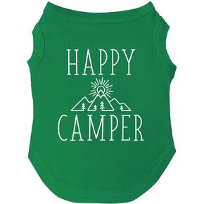 Happy Camper Dog Tee Shirt Sizes for Puppies, Toys, and Large Breeds (Black, X-Small 278)