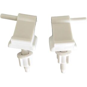 2 Pack Toilet Seat Hinges Replacement with Bolts Screw Nuts Bracket White Plastic Repair Kit Universal for Toilets Top Cover Lids Bathroom WC Parts Hardware