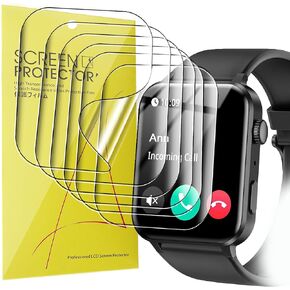Compatible for IOWODO R30 Pro Smart Watch Screen Protector, [6 Pack] Full Coverage TPU Clear Film Compatible for IOWODO R30 Pro 1.85'' HD Smart Watch (6 Pack)