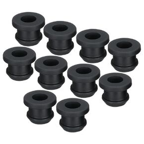 MECCANIXITY 20Pcs Snap Rubber Grommet Plug Mount Dia 8mm ID 5.5mm Seal Anti-Scratch for Electrical Box Cable Pipe Black