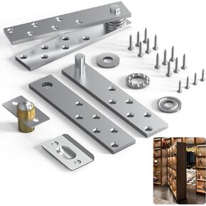 Door Hinges,Stainless Steel Hidden Door Hardware,360 Degree Rotation Pivot Hinge for Hidden Door Bookcase and Interior Doors/Secret Door