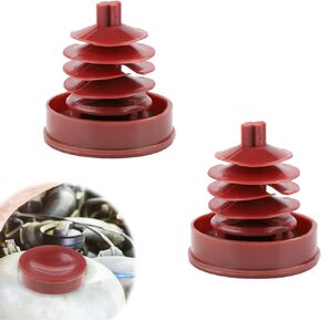 2pcs Hydraulic Power Steering Pump Caps, Power Steering Reservoir Cap Red Power Steering Cap Plug Cover Compatible with Honda/Acura