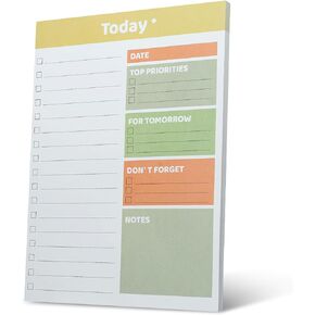 Daily Planner A4 To Do List Pad Undated Planner To Do Planner 50 Sheets with Checklist Prios Work Planner Daily Tasks and Goal Setting for Office Home and School