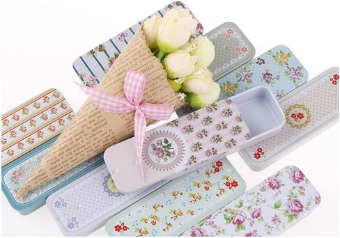 RAYNAG 8 عبوات معدنية صغيرة منزلق علوي من القصدير، صندوق محمول لتخزين الحرف اليدوية، نمط عشوائي in Kuwait