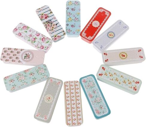 RAYNAG 8 عبوات معدنية صغيرة منزلق علوي من القصدير، صندوق محمول لتخزين الحرف اليدوية، نمط عشوائي in Kuwait